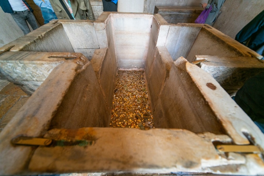 Coins inside the Temple of Jupiter