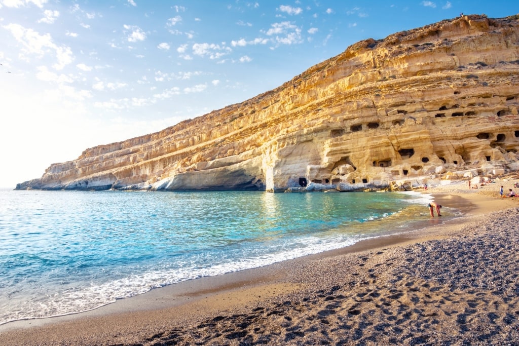 Scenic beach of Matala