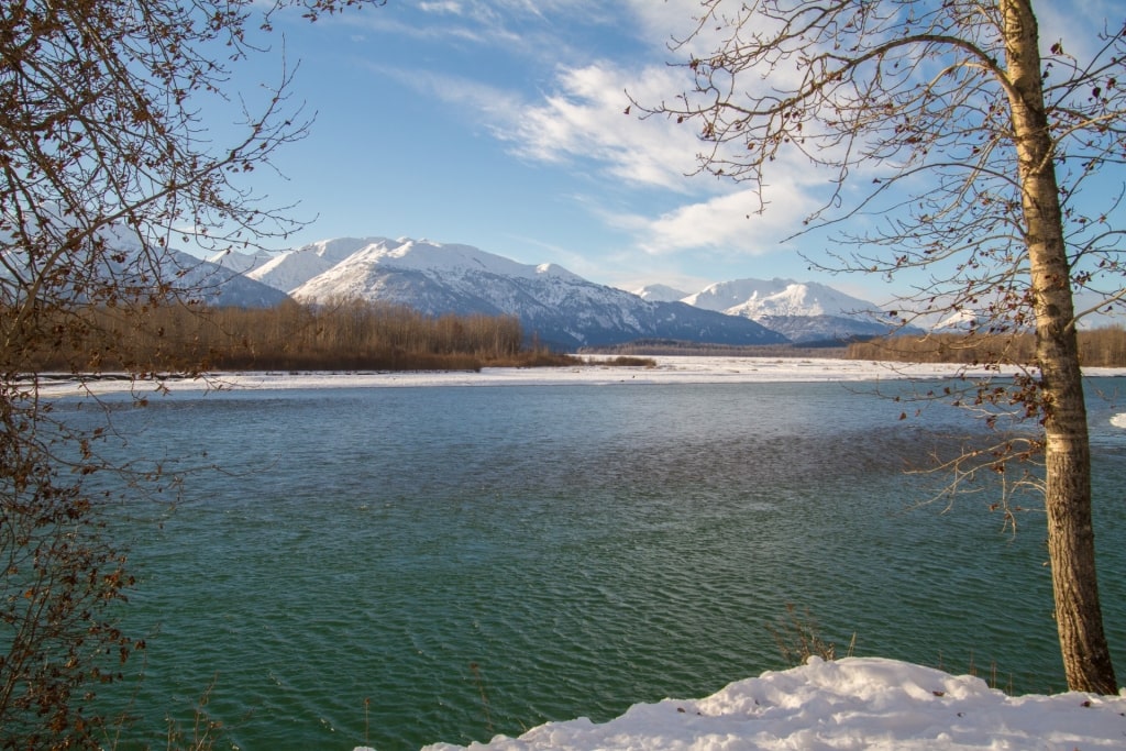 Landscape of Chilkat River, near Skagway