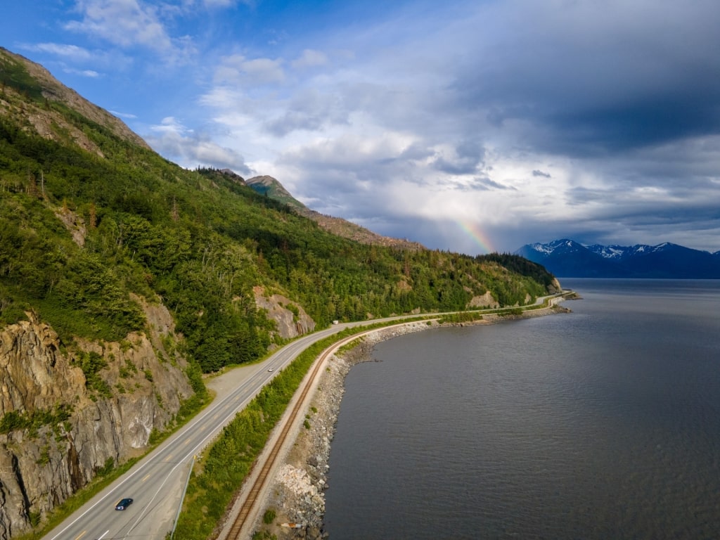 Road along Turnagain Arm, near Anchorage