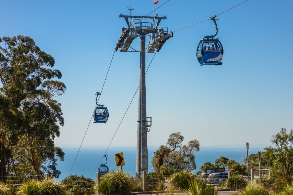 Cable cars in Arthurs Seat State Park