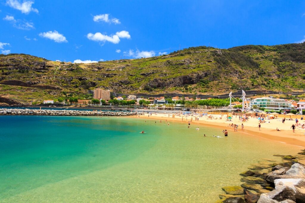 Machico Beach, one of the best beaches in Portugal