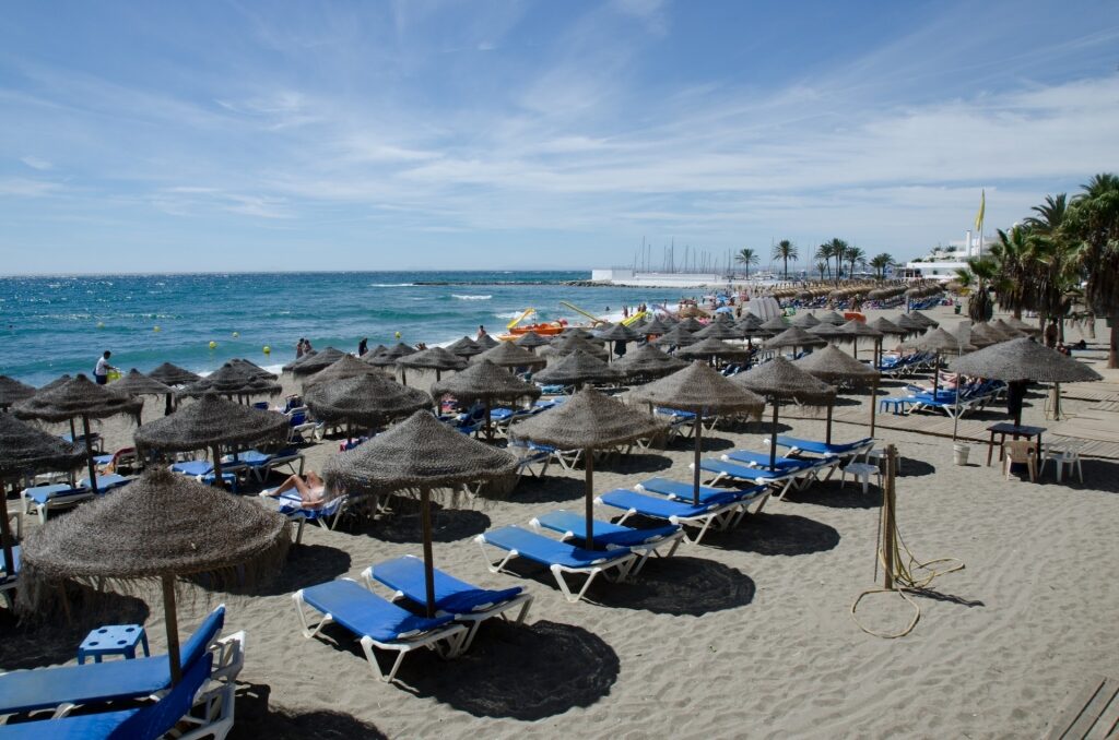Playa de Venus, Marbella, one of the best beaches in Southern Spain