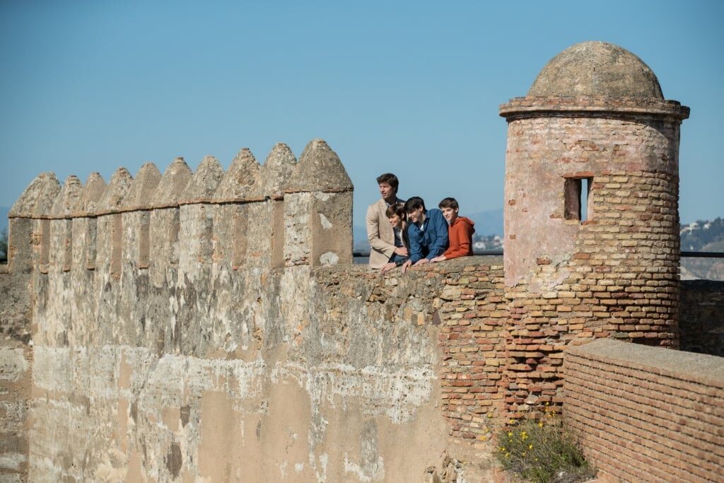 People sightseeing from Gibralfaro Castle, Malaga