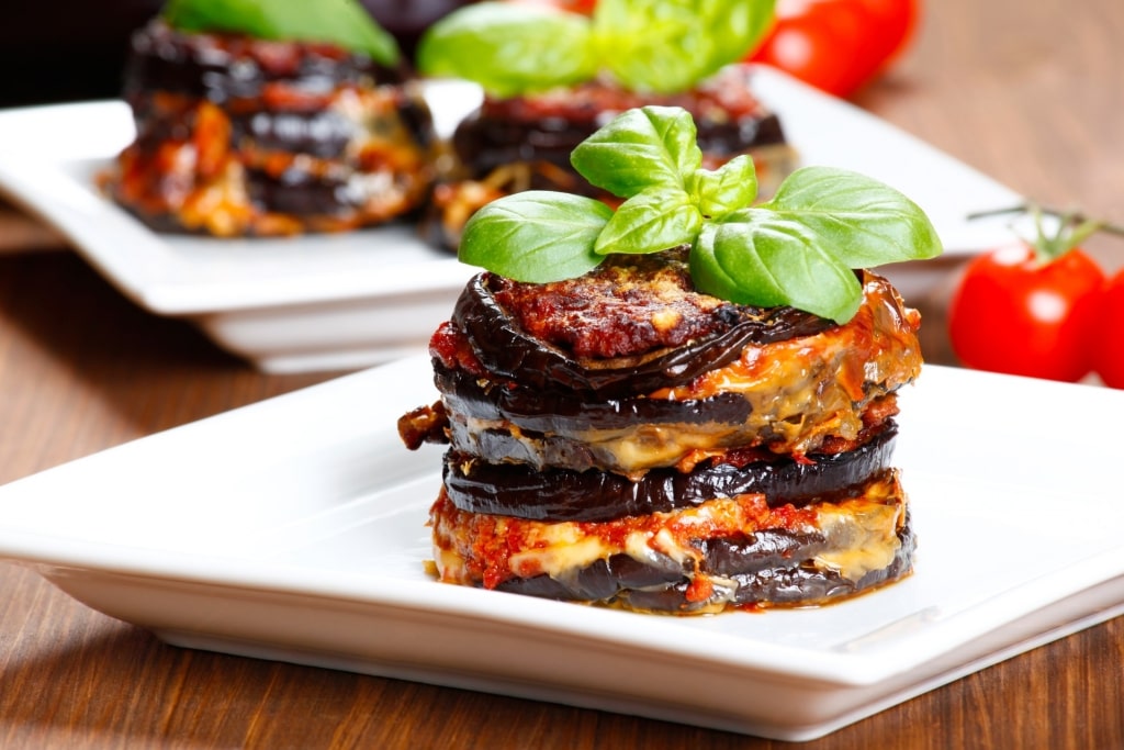 Plate of Parmigiana di melanzane