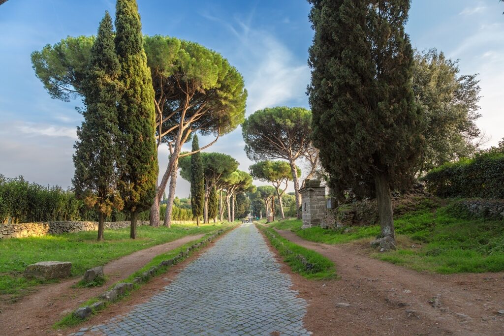 Lush landscape of historic Appian Way