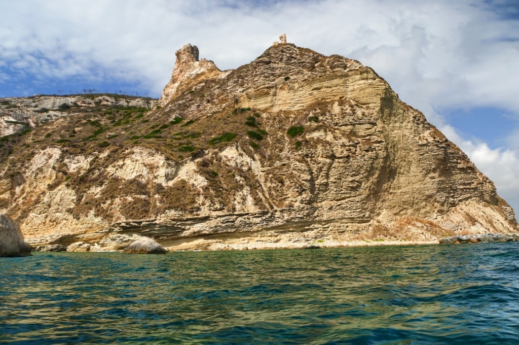 View of Sella del Diavolo, near Cagliari from the water