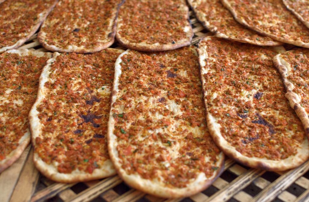 Lahmacun or Turkish pizza