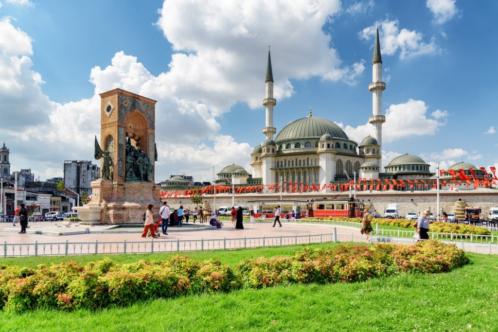 People strolling the Taksim Square