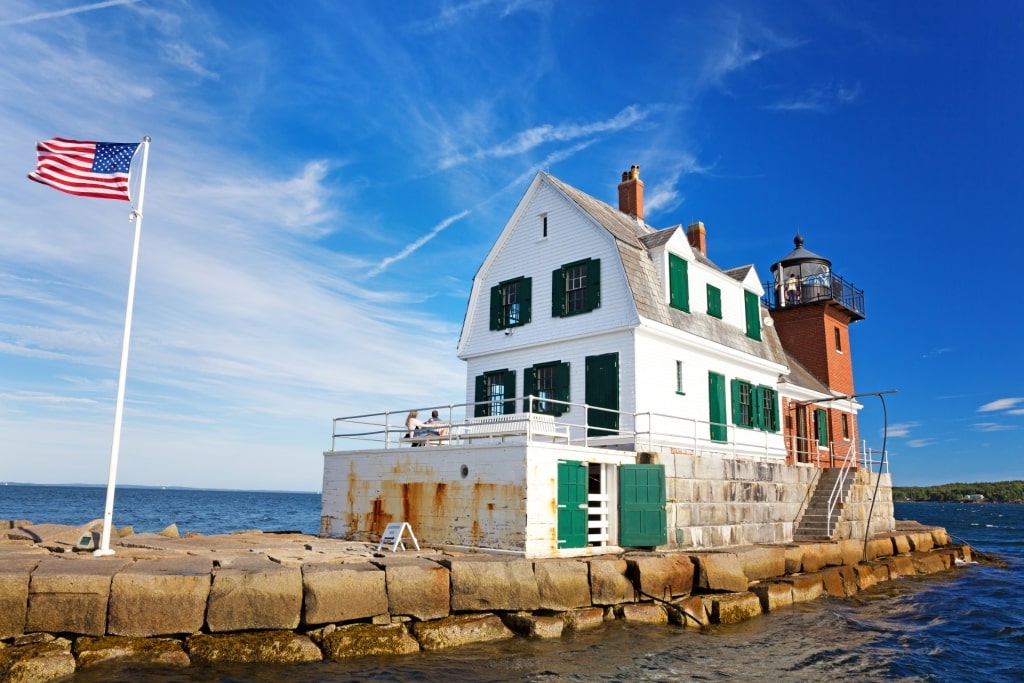 Facade of Rockland Breakwater Lighthouse