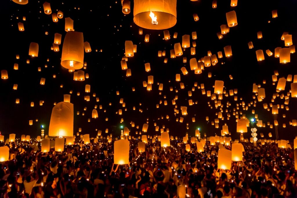 View during Lantern Festival in Chiang Mai
