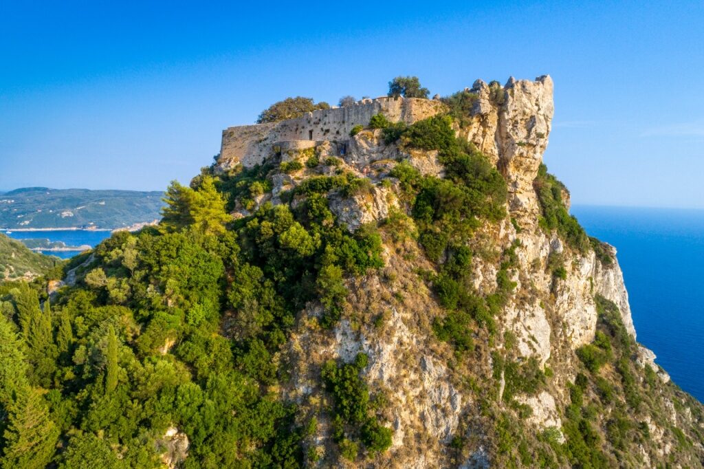 Cliffside view of Angelokastro