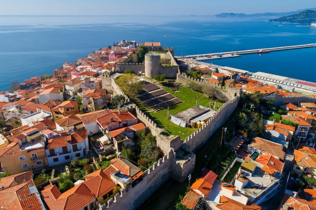 Aerial view of The Fortress of Kavala, Kavala