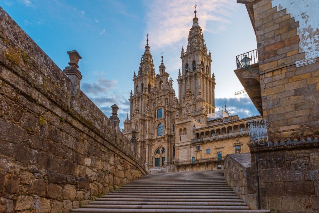 Exterior of Cathedral Santiago de Compostela, near Vigo