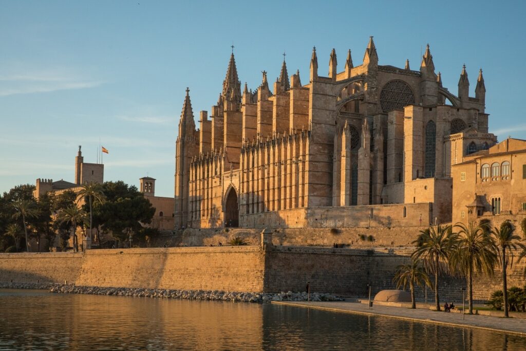 Beautiful exterior of La Seu Cathedral, Palma De Mallorca