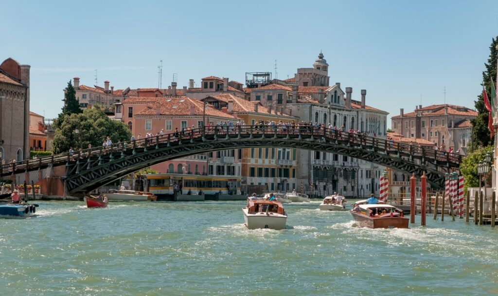 View of historic Ponte dell’Accademia, Venice