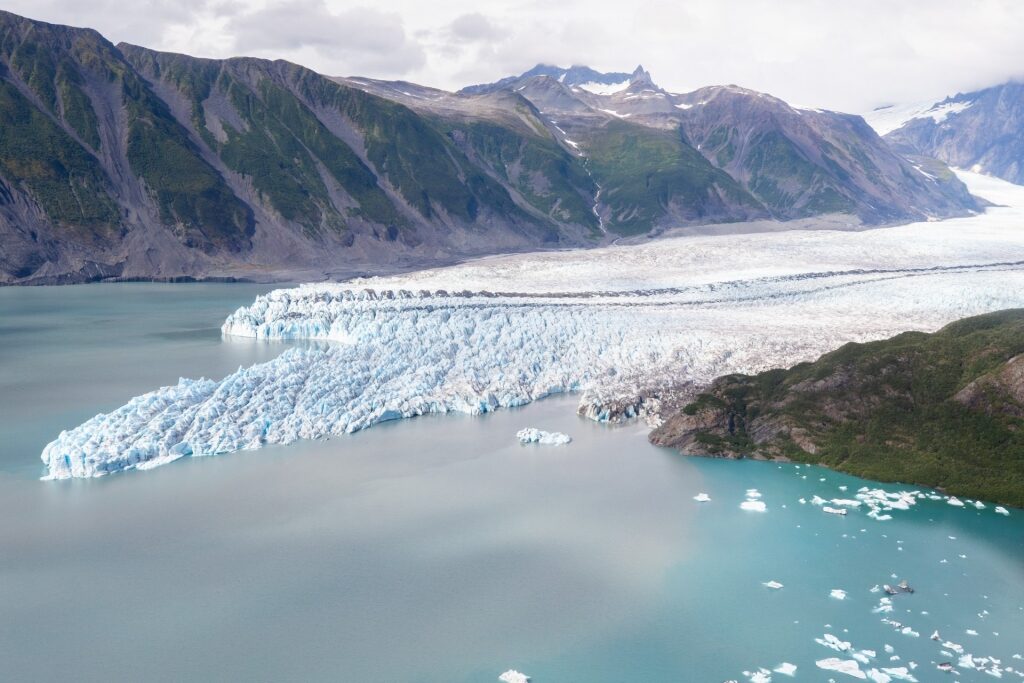 Aerial view of Bear Glacier Lagoon