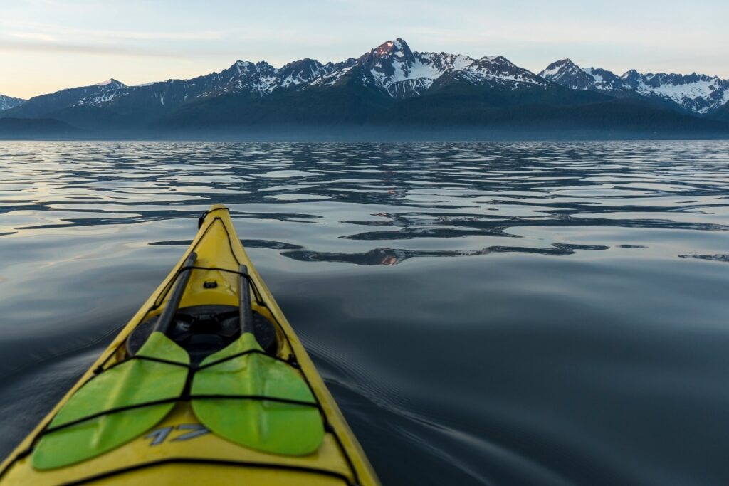 Resurrection Bay, one of the best places to go kayaking in Seward