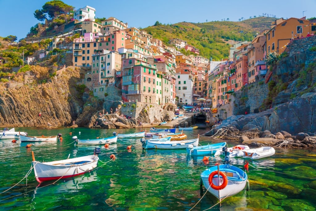 Beautiful waterfront of Riomaggiore, Cinque Terre