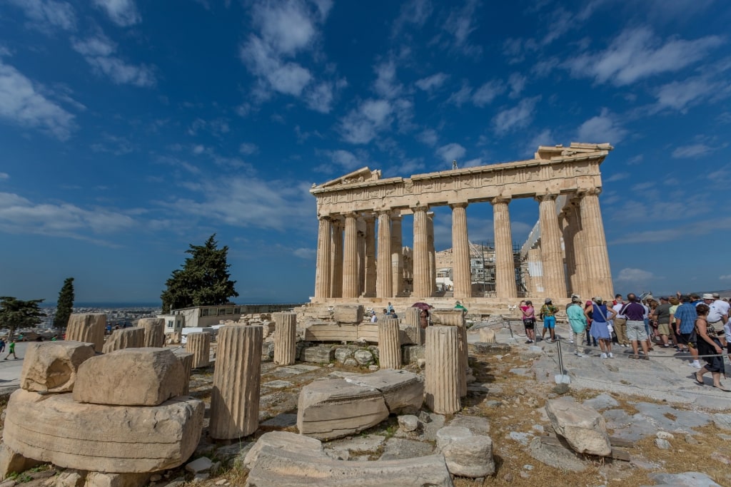 Greek landmark of Parthenon in Athens, Greece