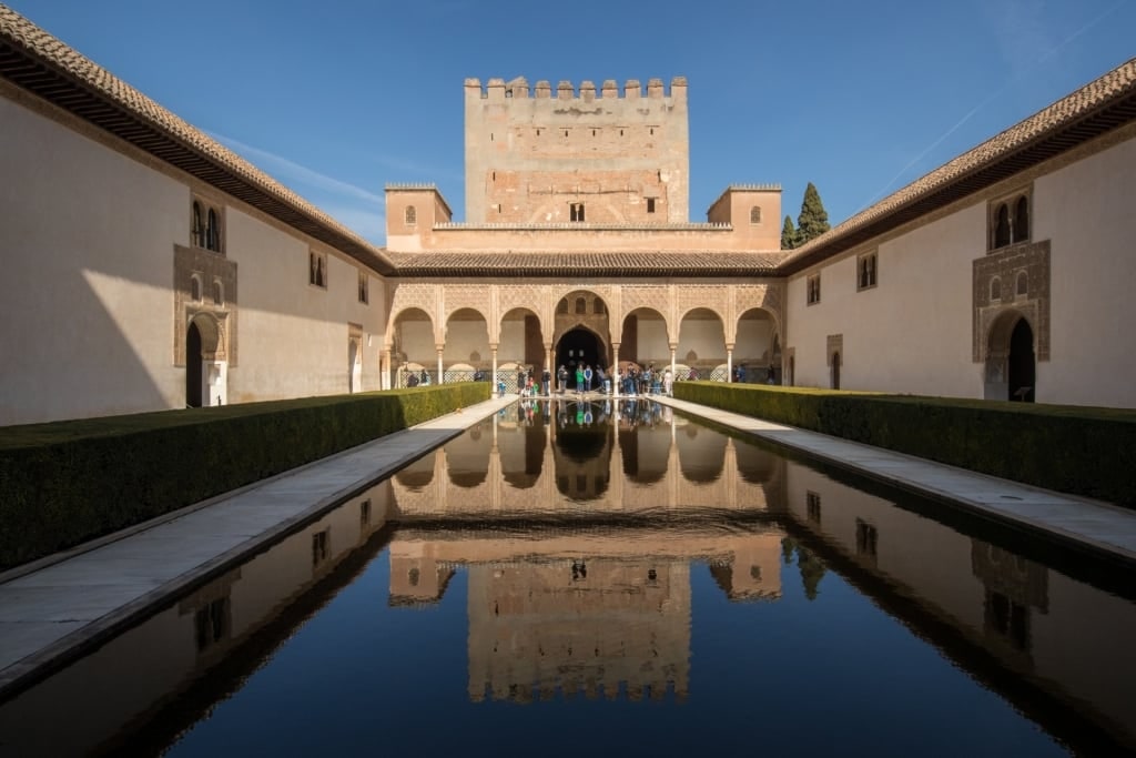 Impressive exterior of Alhambra in Granada, Spain