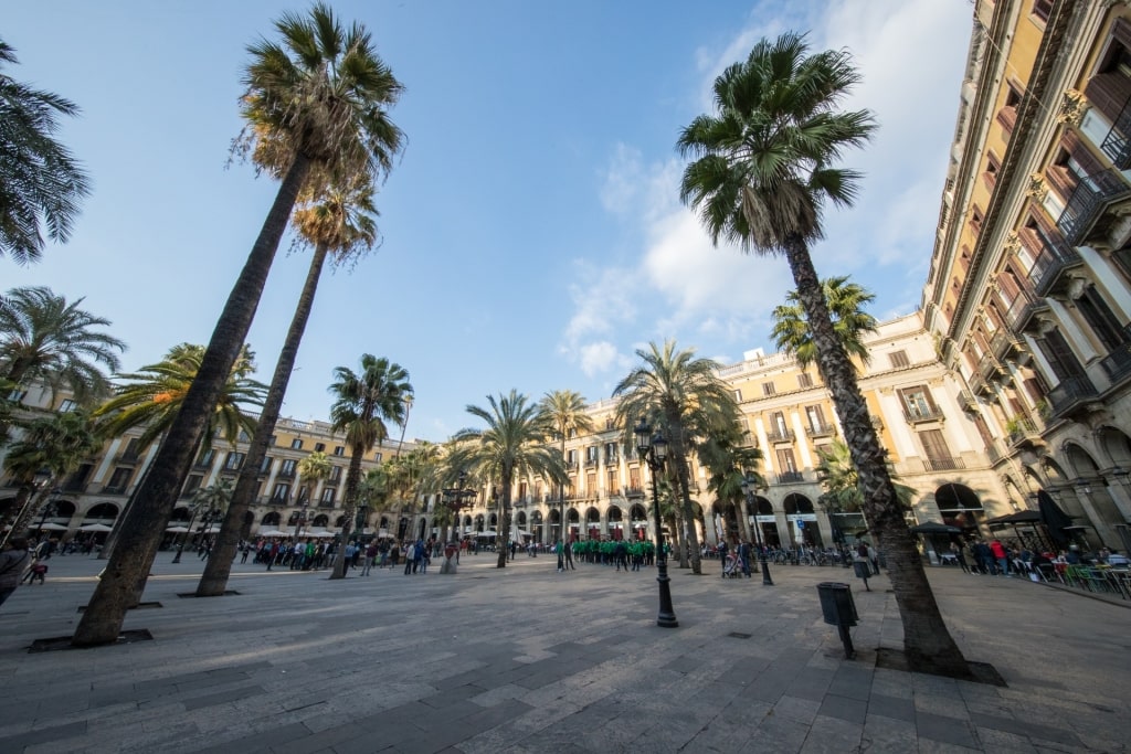 Street view of the Gothic Quarter in Barcelona, Spain