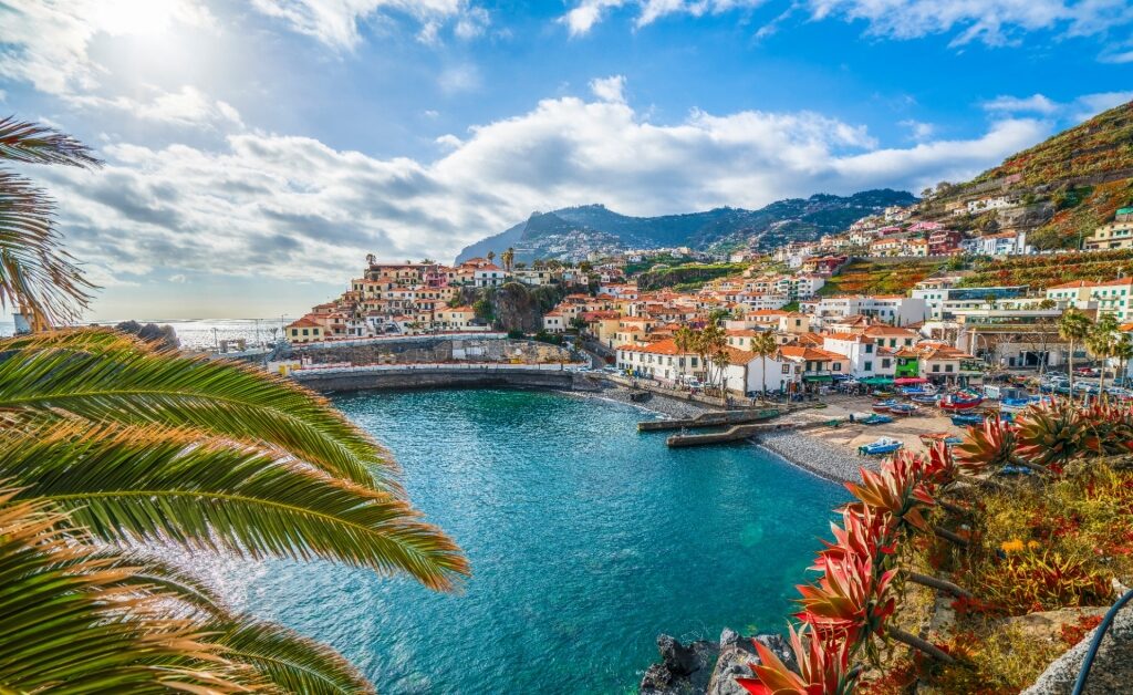 Colorful shoreline of Camara de Lobos in Madeira, Portugal