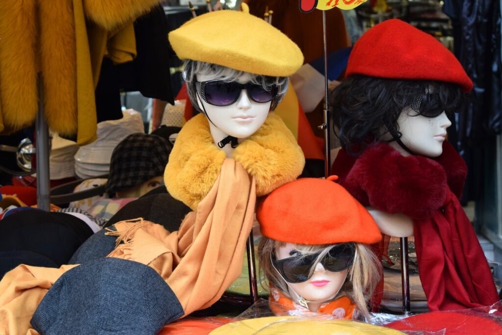 French beret at a market in Paris