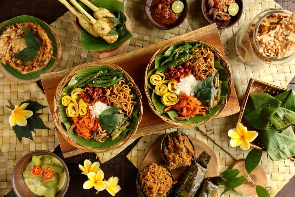 Table full of Balinese food