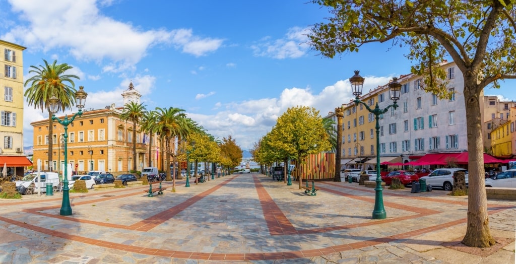 Lovely square of Place Foch, Ajaccio