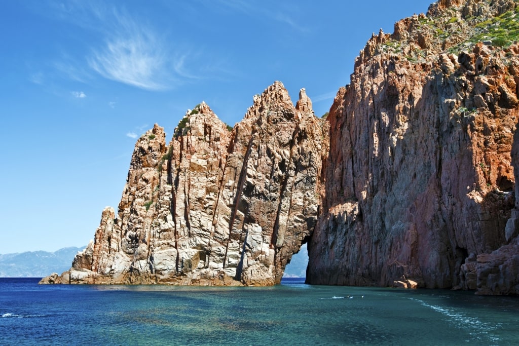 Beautiful rock formations of Calanques de Piana