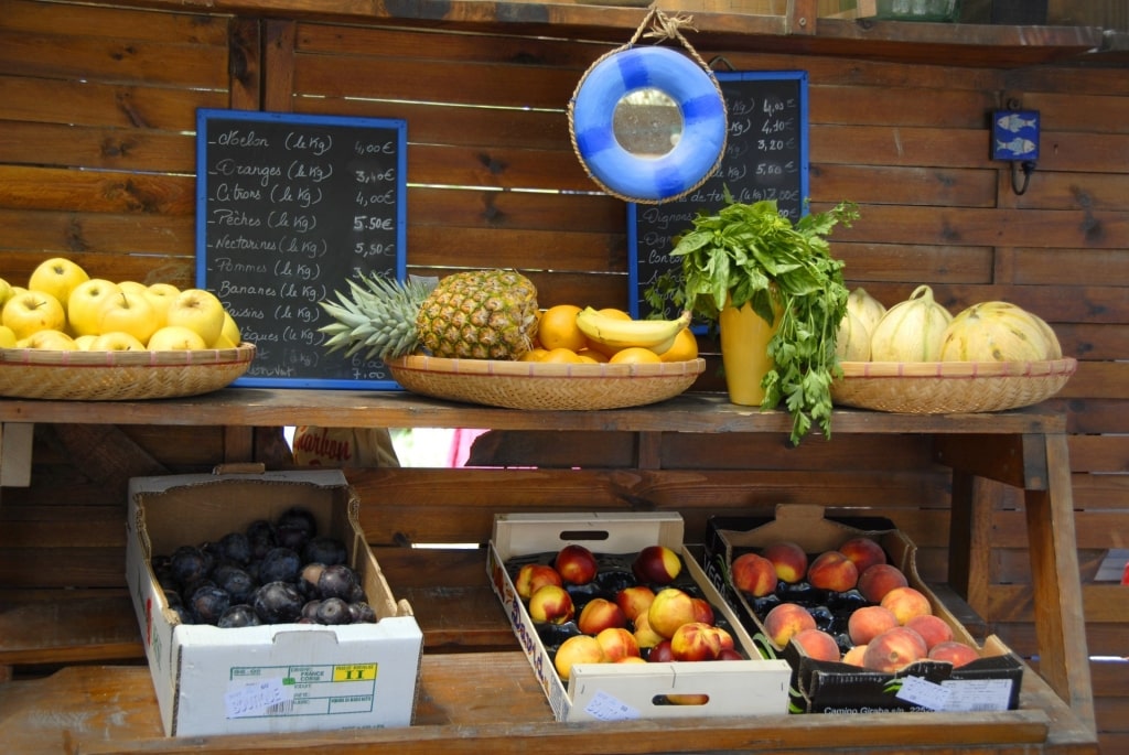 Fruits at a market in Corsica