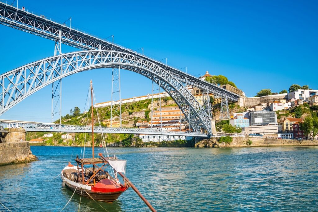 View of the river with Dom Luis I Bridge