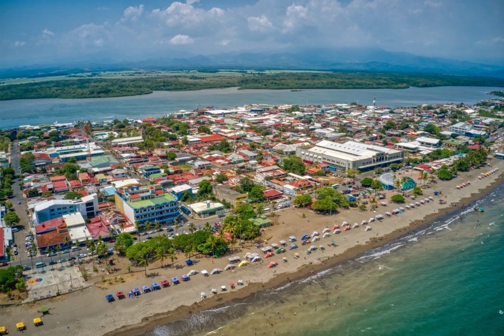 Aerial view of the city of Puntarenas