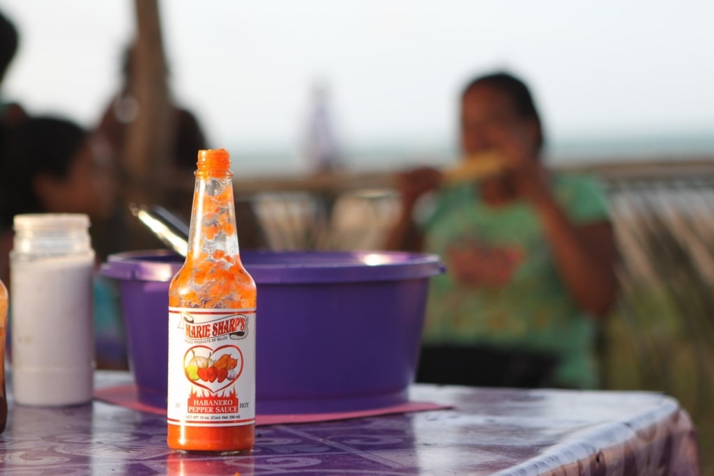 Marie Sharp’s Habanero Pepper sauce on a table