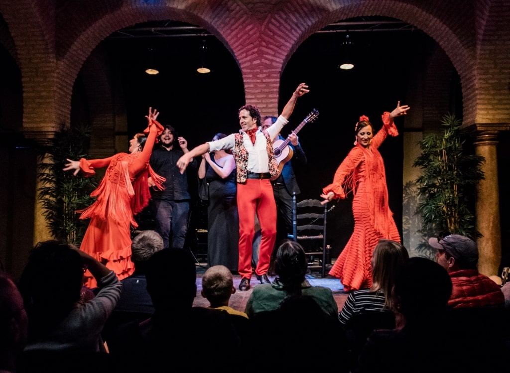 People dancing inside the Flamenco Dance Museum