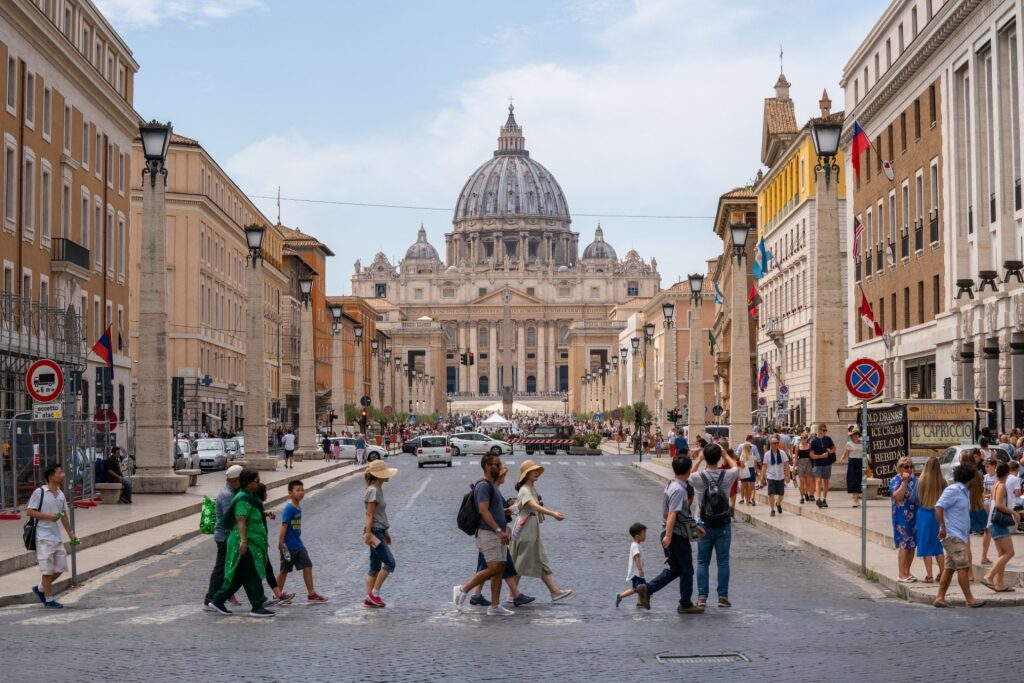 People exploring the Vatican