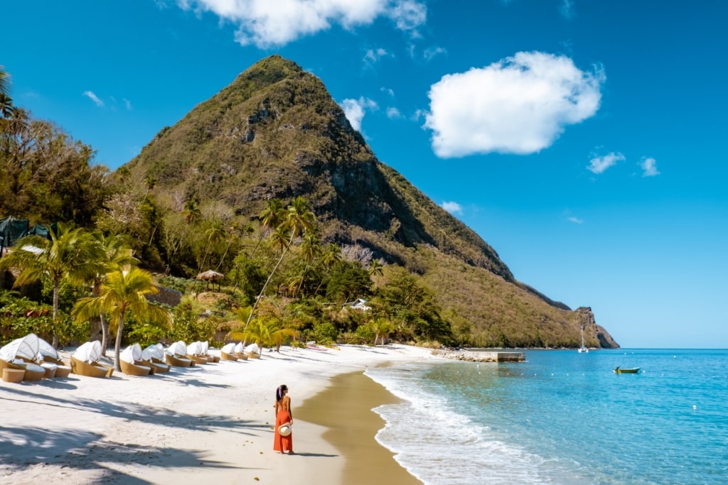 Sandy shoreline of Sugar Beach