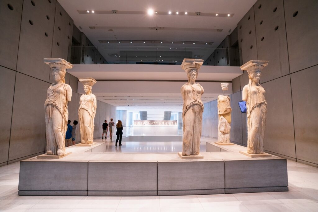 View inside the historic Acropolis Museum in Athens, Greece