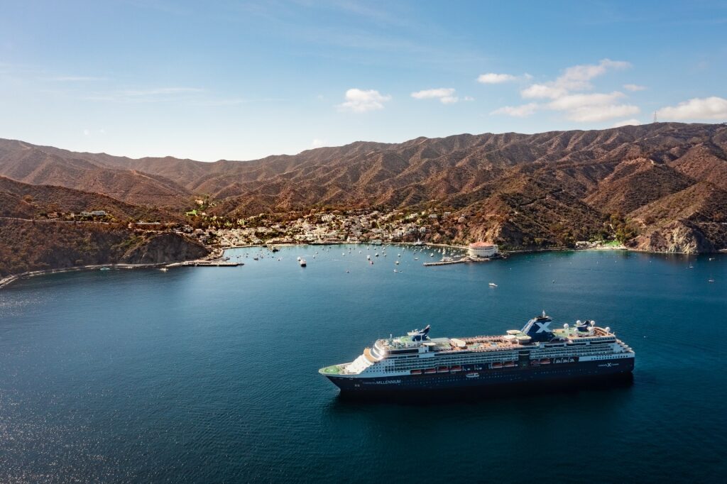 Celebrity Millennium sailing along Catalina Island