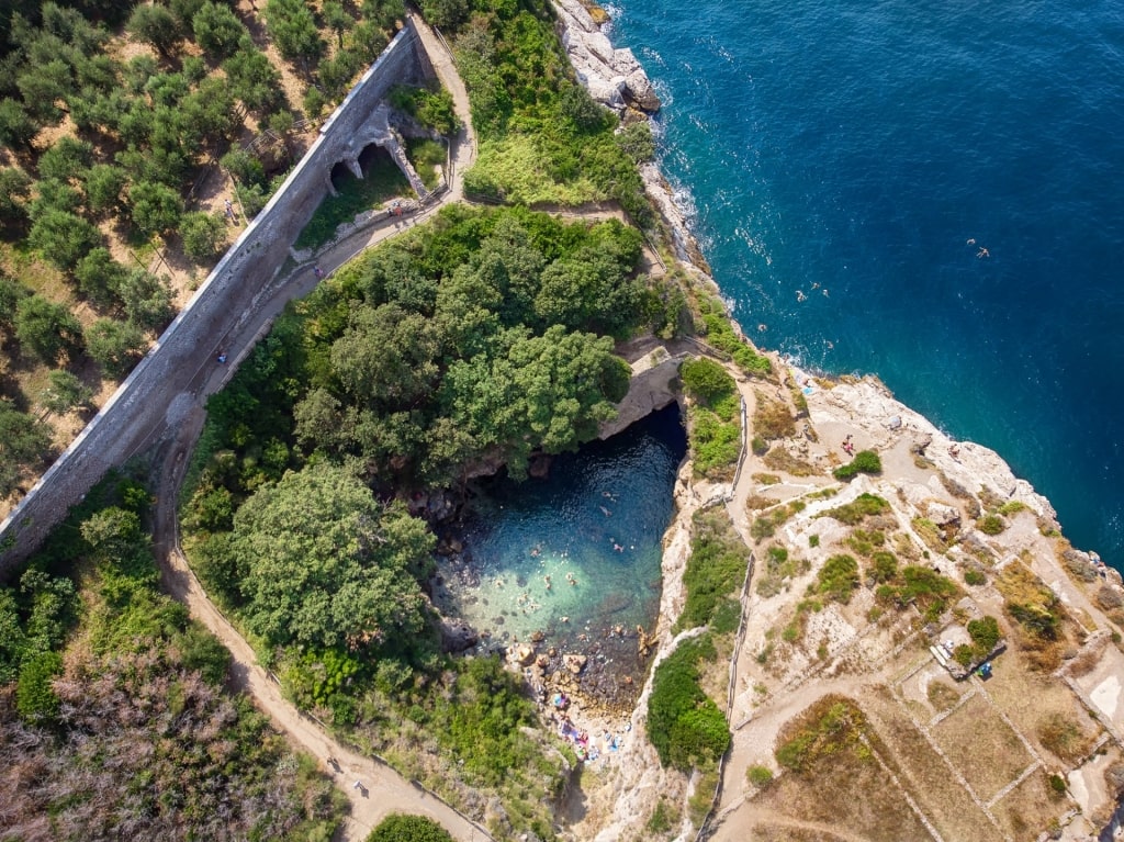 Top view of Bagni della Regina Giovanna, Sorrento