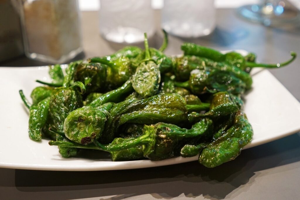 Plate of Padrón peppers