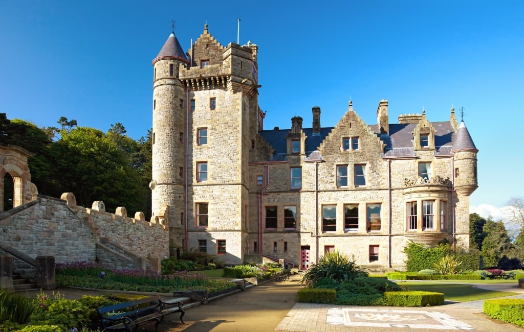 Gorgeous exterior of Belfast Castle with gardens