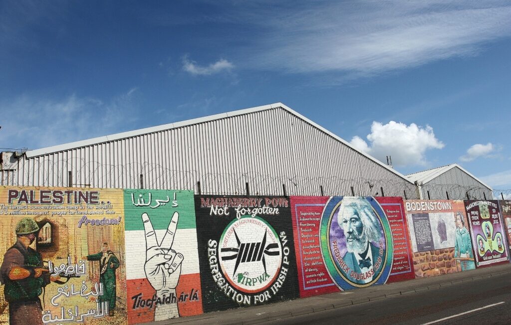 Murals along Peace Wall Belfast