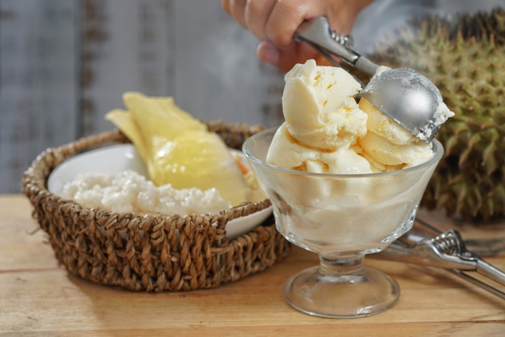 Cup of durian ice cream