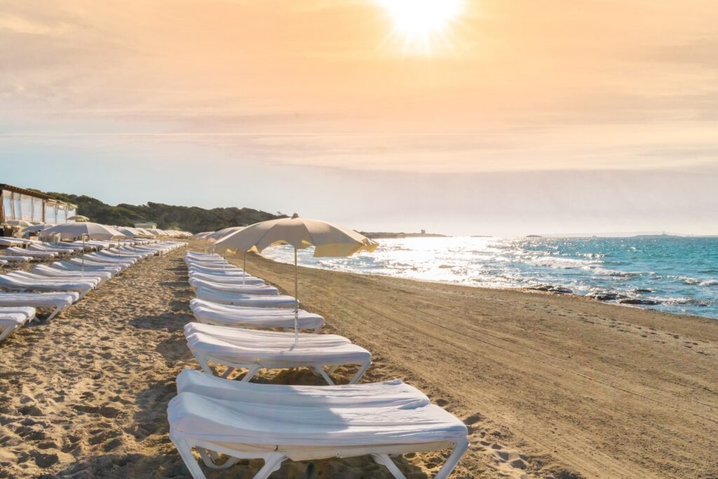 Beautiful beach of Platja Ses Salines, Ibiza