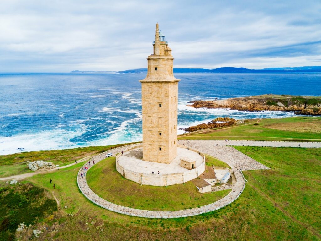 Popular Spanish landmark of Tower of Hercules, La Coruña