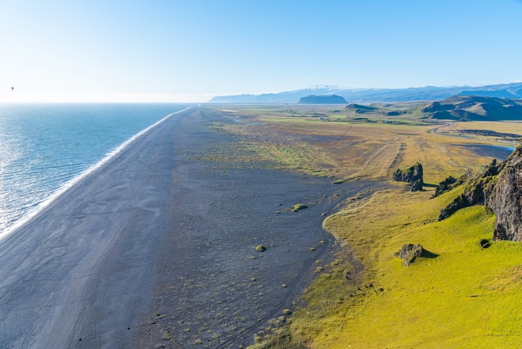 Aerial view of Dyrholaey Beach