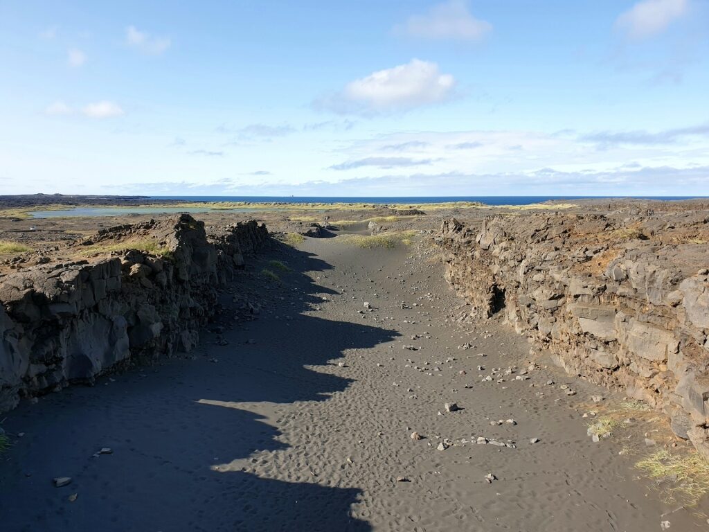 Black sands of Sandvik Beach, near Reykjavik