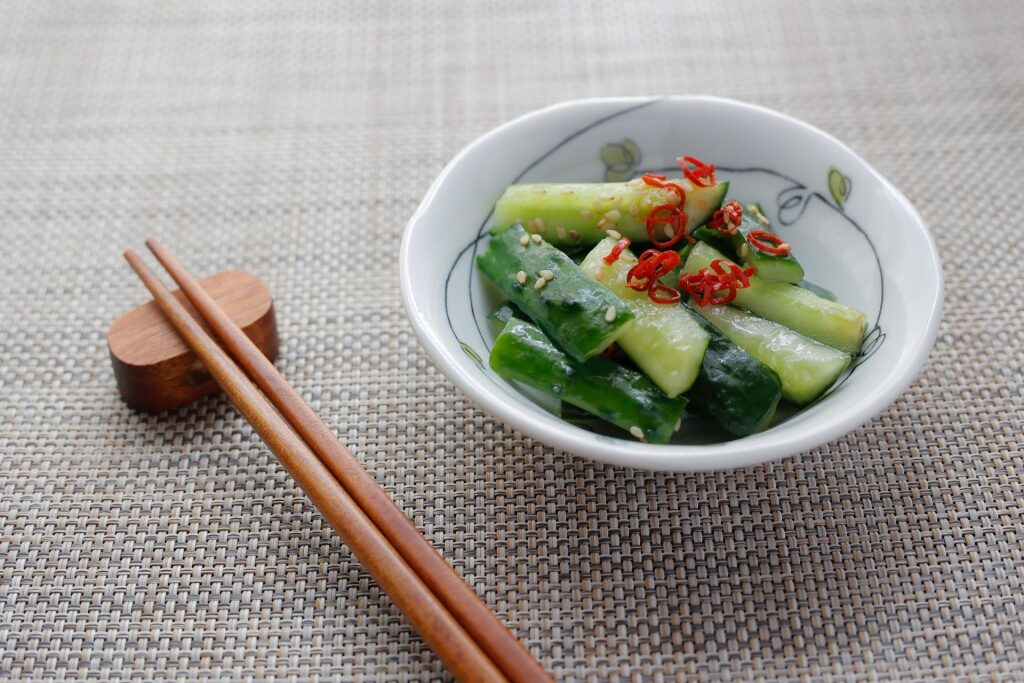 Pickled tsukemono in a bowl